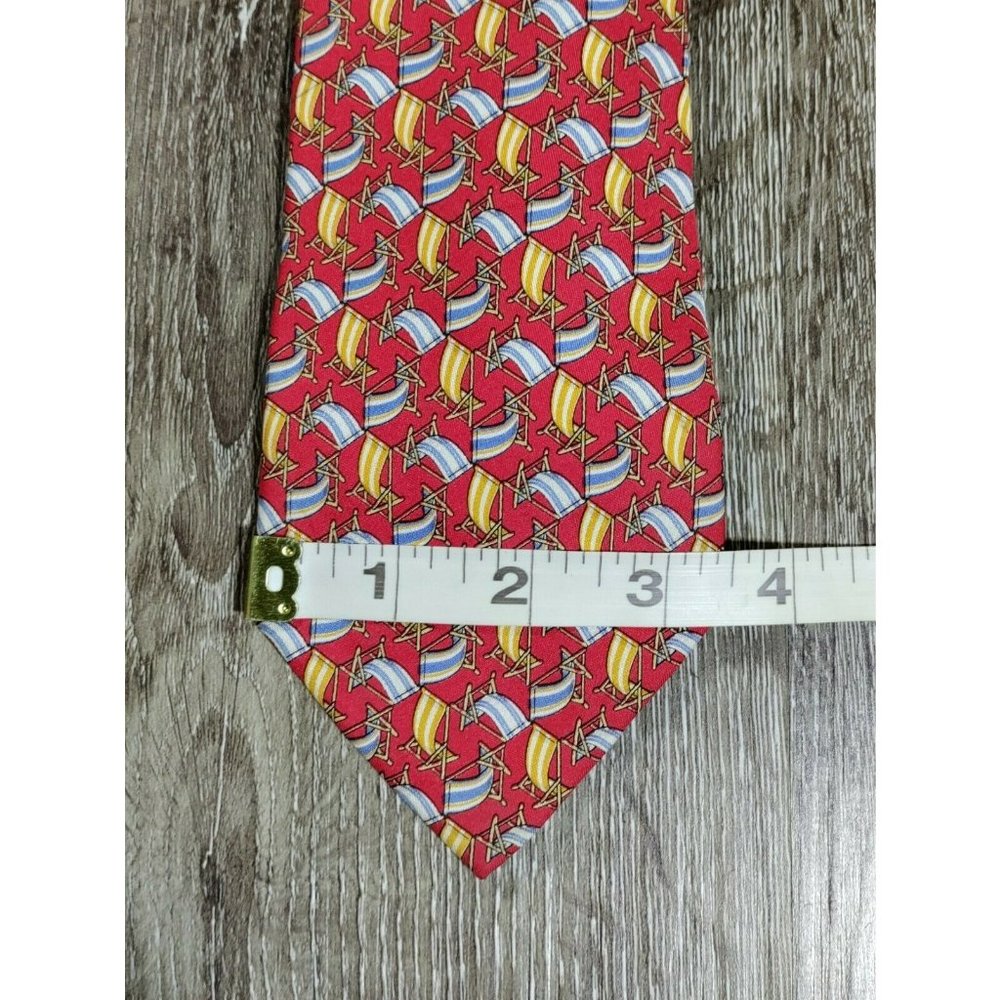 Salvatore Ferragamo Silk Necktie Mens Lounge Beach Chairs - Picture 5 of 7